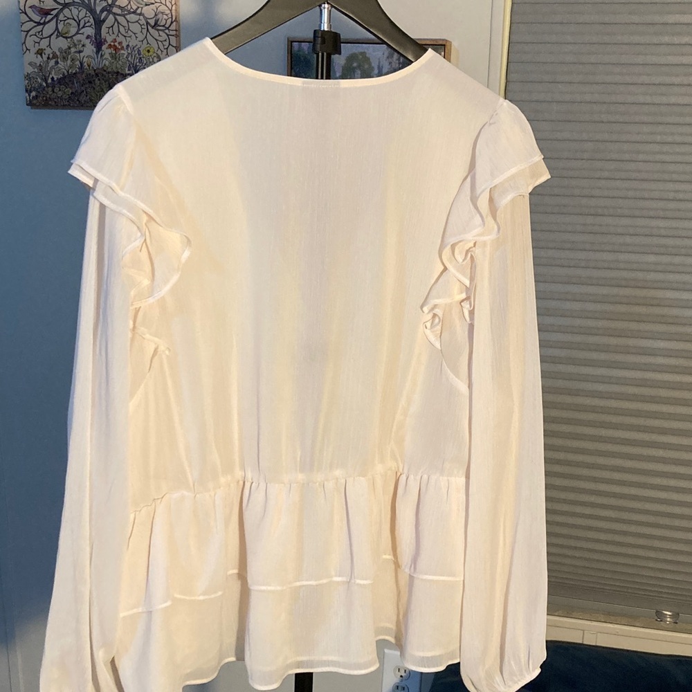 Torrid Cream Ruffle Blouse - Picture 4 of 6
